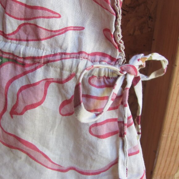 Old Navy Floral Linen Cotton Blouse Size M Boho Festival Hippie Beach Travel - Picture 6 of 6